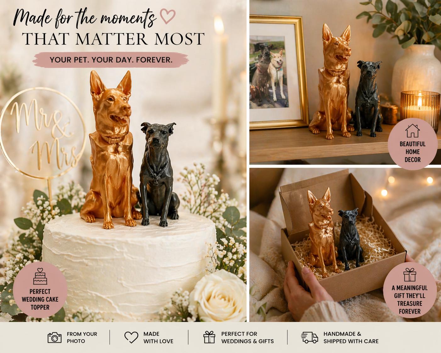Custom Dog Wedding Cake Topper